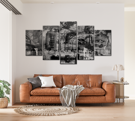 Modern Canvas Wall Art - The Essence Of London - 5 Pieces