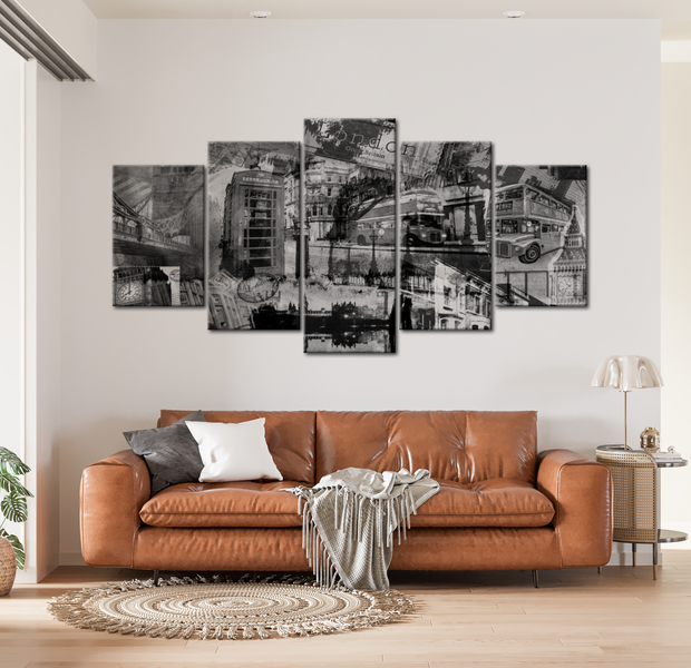 Modern Canvas Wall Art - The Essence Of London - 5 Pieces