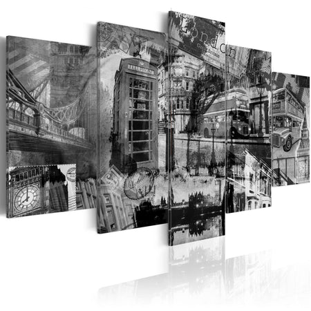 Stretched Canvas Places - The Essence Of London - 5 Pieces-Tiptophomedecor