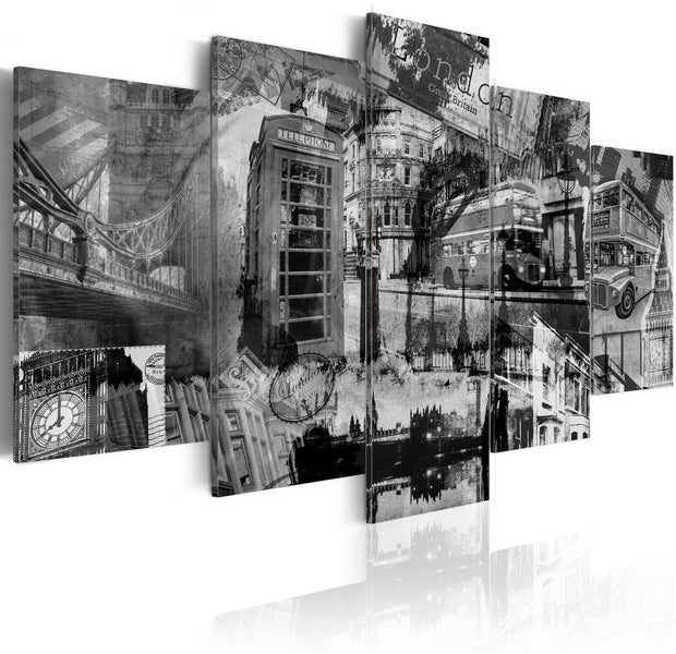 Stretched Canvas Places - The Essence Of London - 5 Pieces-Tiptophomedecor