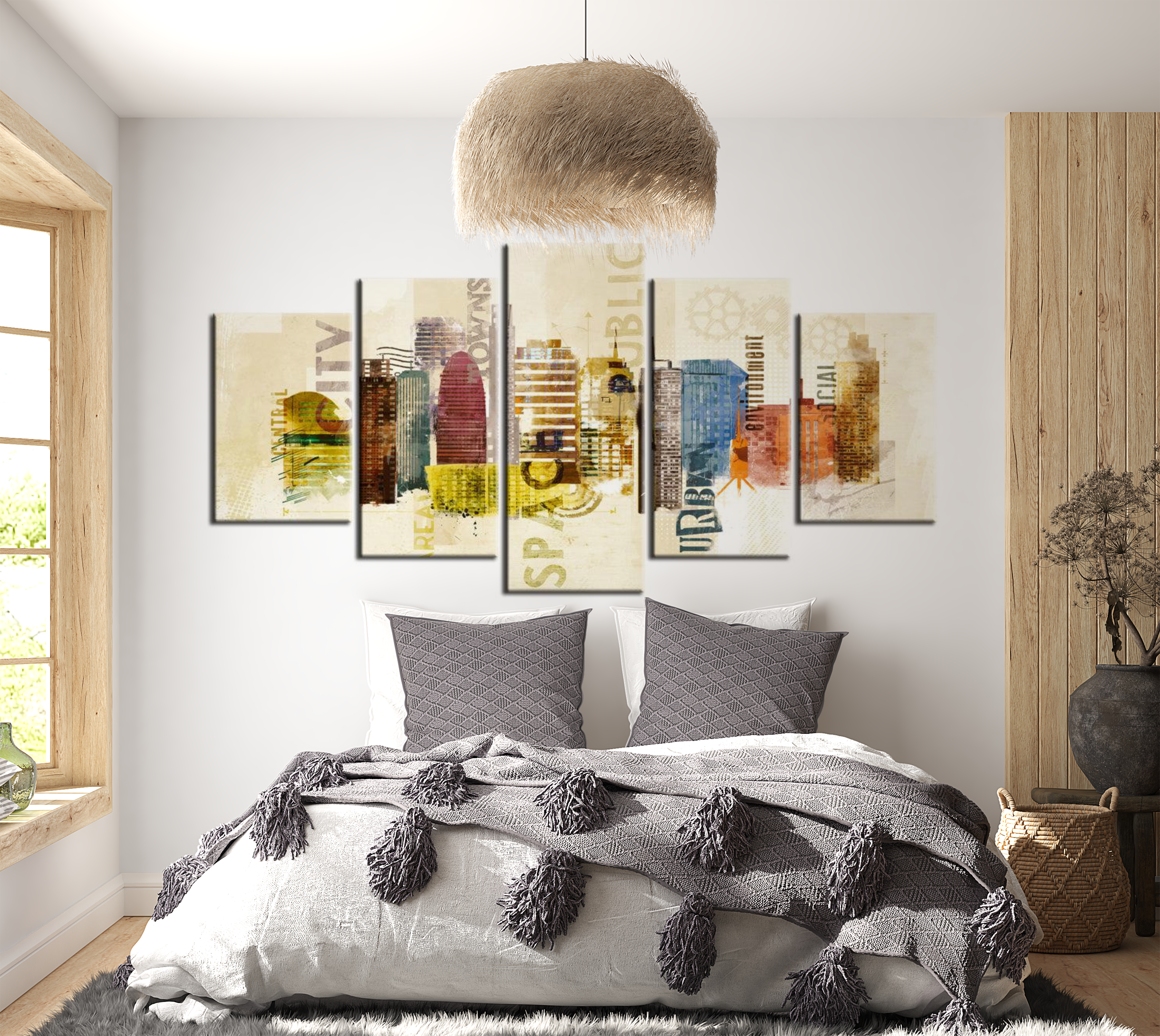 Stretched Canvas Wall Art - Urban Design 40"Wx20"H