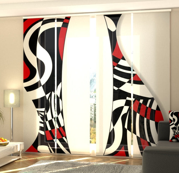 Set of 4 Panel Track Blinds - Abstract Mosaic