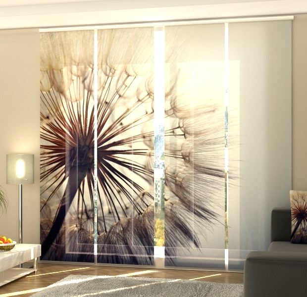 Set of 4 Panel Track Blinds - Amazing Dandelion