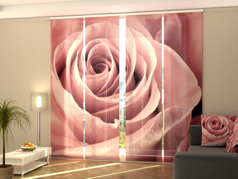 Set of 4 Panel Track Blinds - Amazing Pink Rose