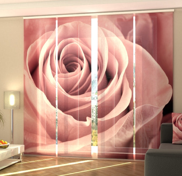 Set of 4 Panel Track Blinds - Amazing Pink Rose