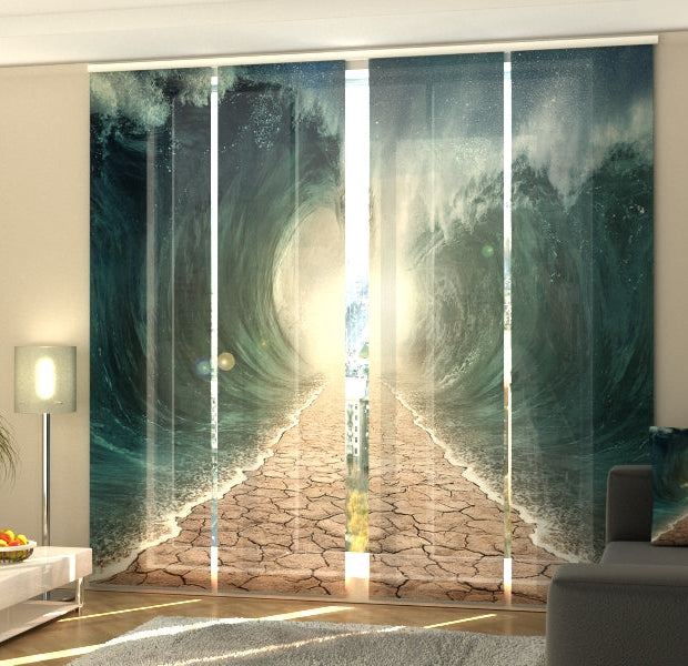 Set of 4 Panel Track Blinds - Amazing Waves