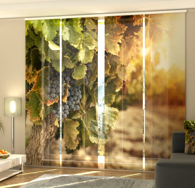 Set of 4 Panel Track Blinds - Autumn Grapes