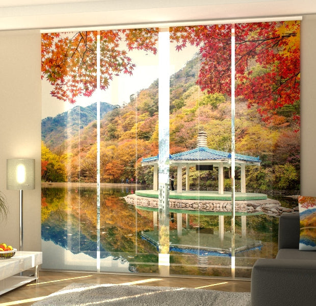 Set of 4 Panel Track Blinds - Autumn in South Korea