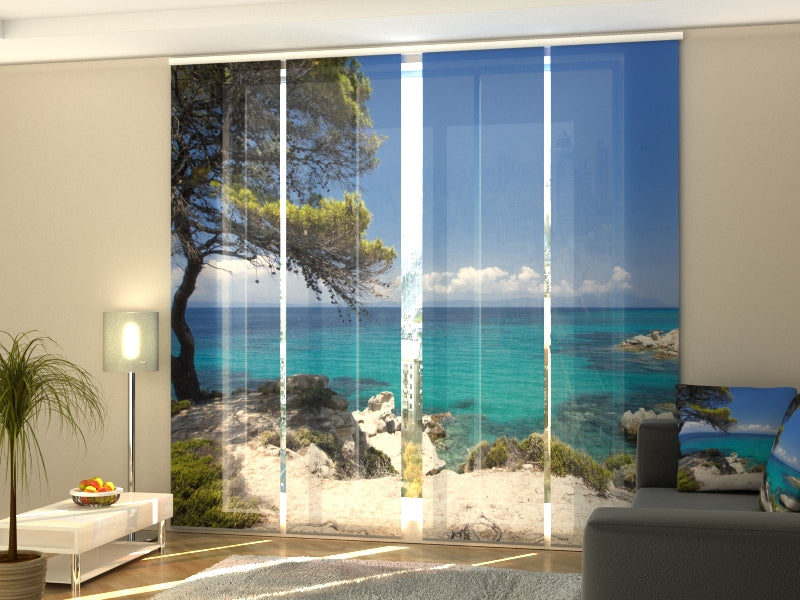 Set of 4 Panel Track Blinds - Awesome Greece