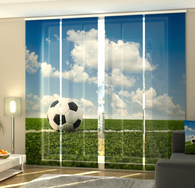 Set of 4 Panel Track Blinds - Ball on a Football Pitch