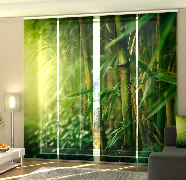 Set of 4 Panel Track Blinds - Bamboo Forest 2