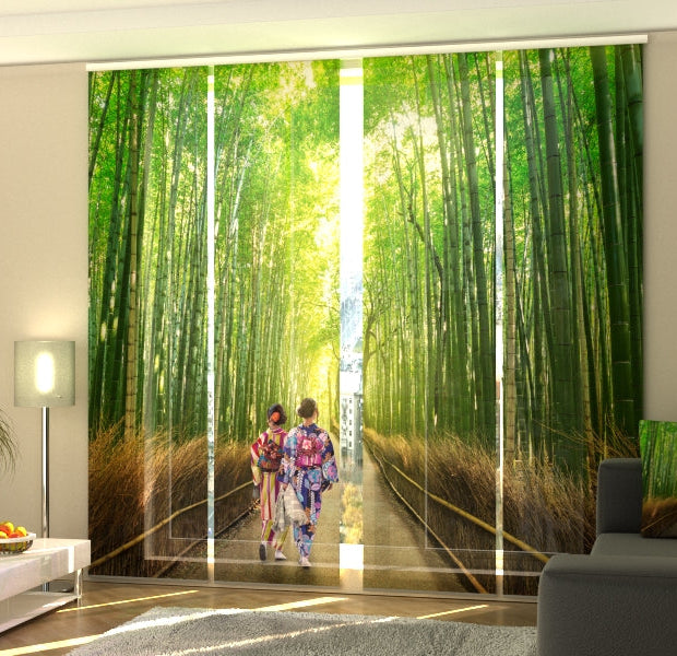 Set of 4 Panel Track Blinds - Bamboo Forest of Arashiyama
