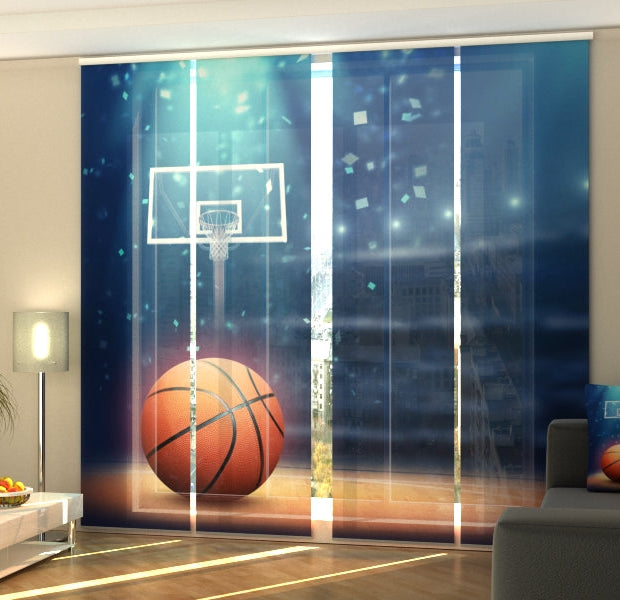 Set of 4 Panel Track Blinds - Basketball Arena and Ball