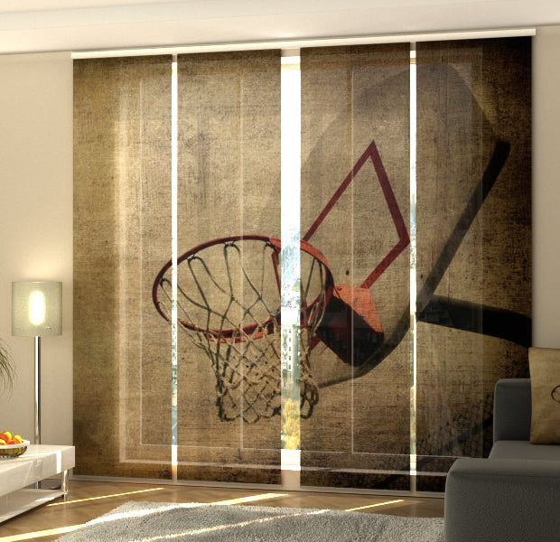 Set of 4 Panel Track Blinds - Basketball Basket