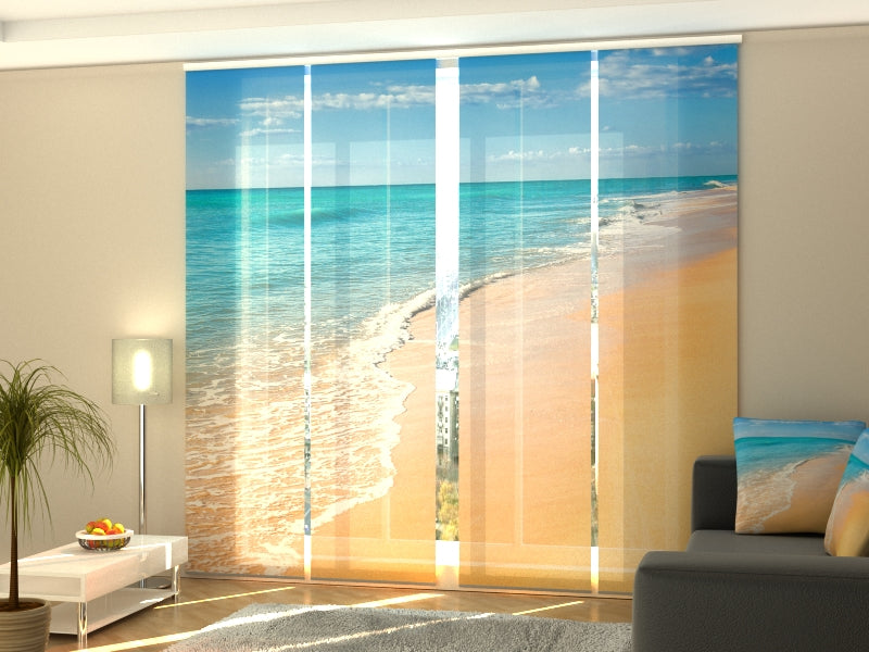 Set of 4 Panel Track Blinds - Beach on Canary islands