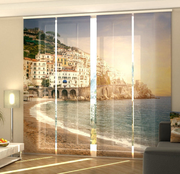 Set of 4 Panel Track Blinds - Beautiful Amalfi Coast