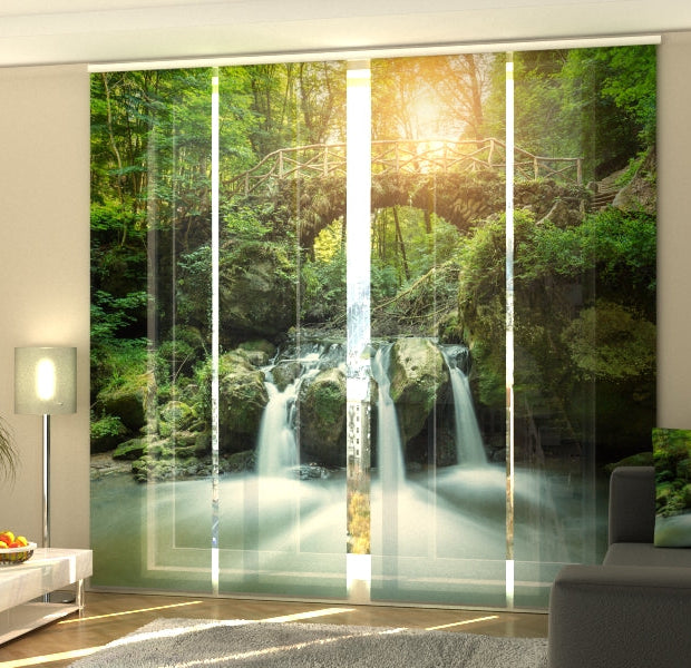 Set of 4 Panel Track Blinds - Beautiful Depp Falls