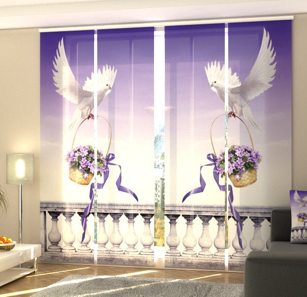 Set of 4 Panel Track Blinds - Beautiful Dove