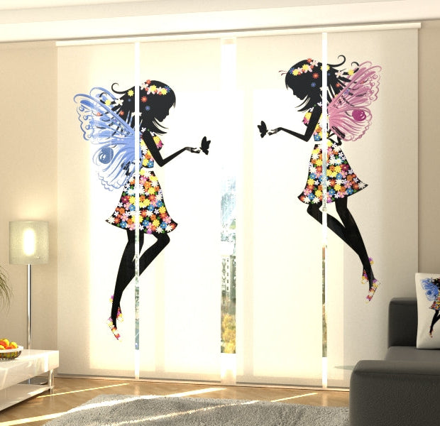 Set of 4 Panel Track Blinds - Beautiful Fairies