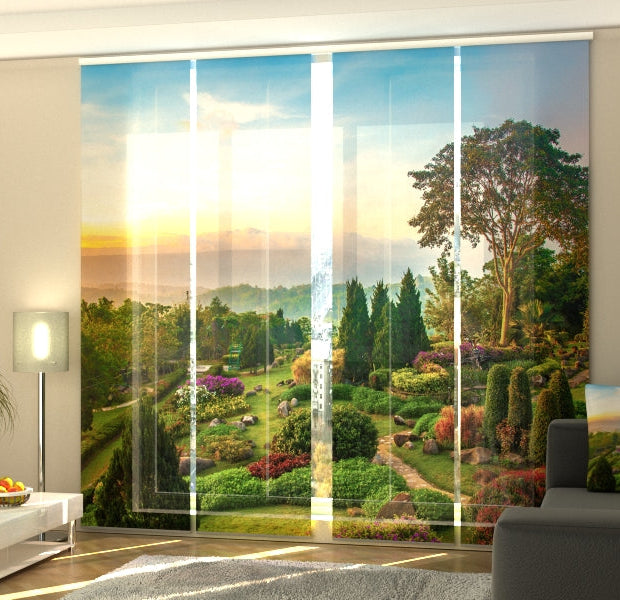 Set of 4 Panel Track Blinds - Beautiful Garden