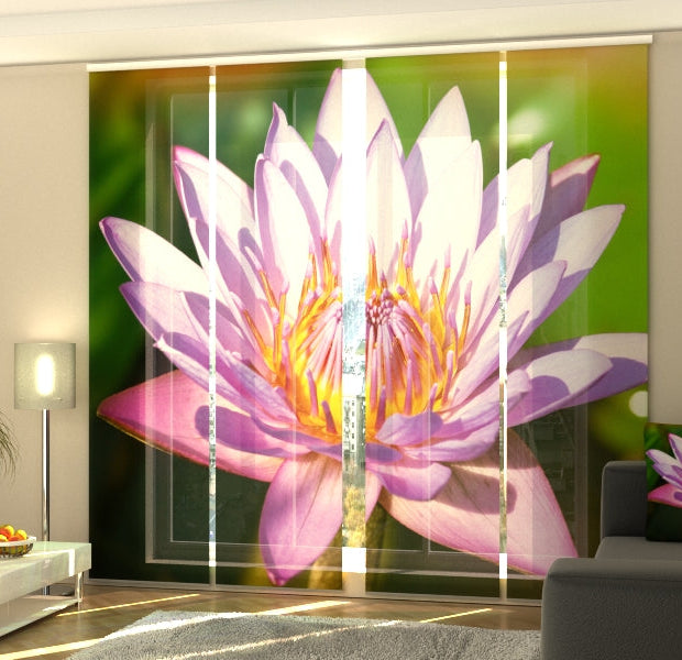 Set of 4 Panel Track Blinds - Beautiful Lotus
