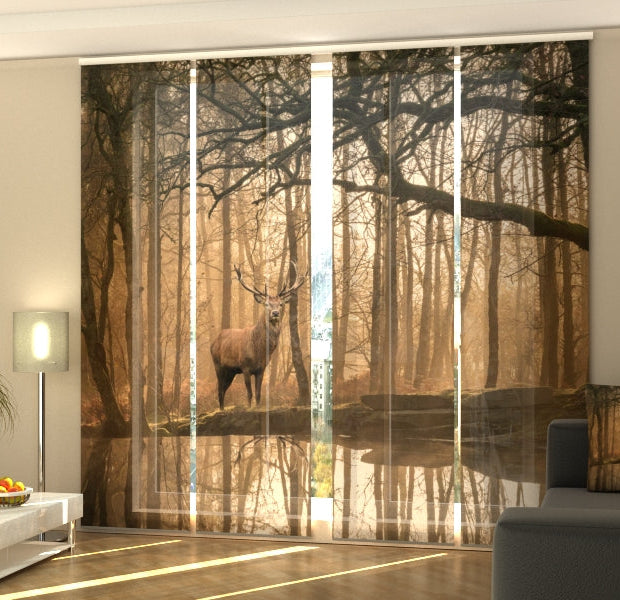 Set of 4 Panel Track Blinds - Beautiful Red Deer Cervus Elaphus