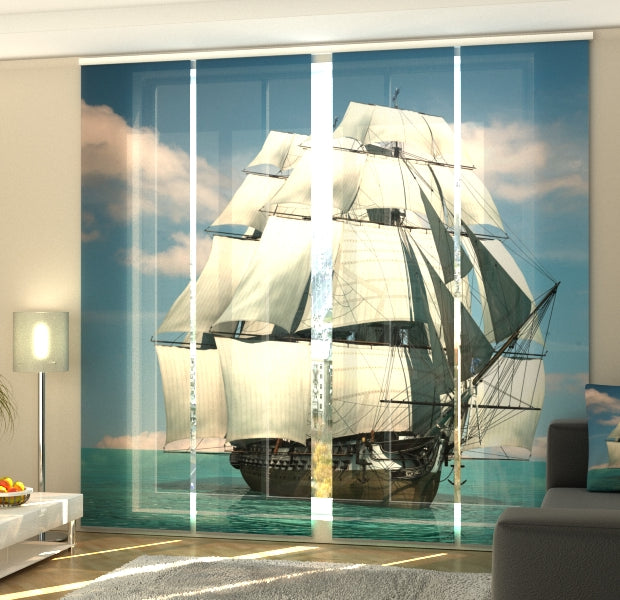 Set of 4 Panel Track Blinds - Beautiful Schooner