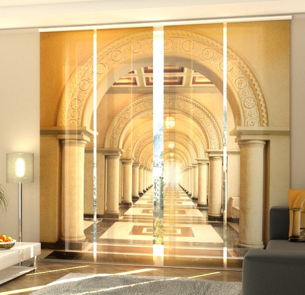 Set of 4 Panel Track Blinds - Beautiful Walkway