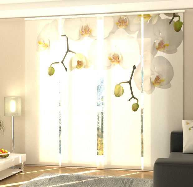 Set of 4 Panel Track Blinds - Big Orchids