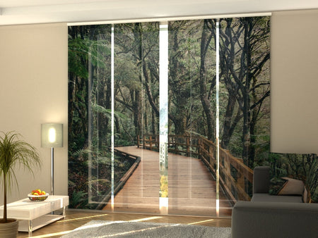 Set of 4 Panel Track Blinds - Boardwalk in Forest