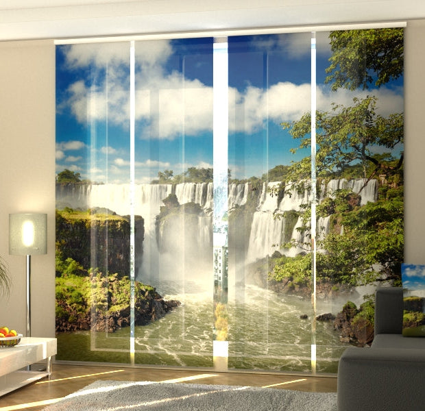 Set of 4 Panel Track Blinds - Brazilian Falls