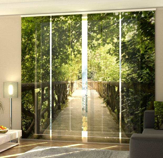 Set of 4 Panel Track Blinds - Bridge in the Park