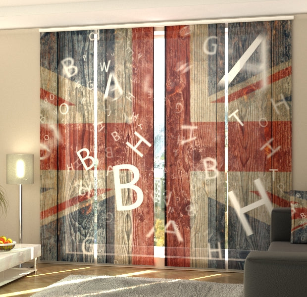 Set of 4 Panel Track Blinds - British flag