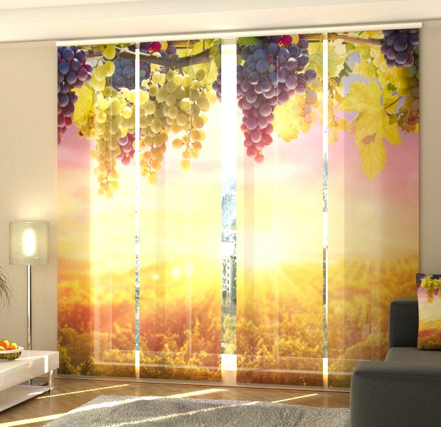 Set of 4 Panel Track Blinds - Bunches Of Grapes at Summer Sun