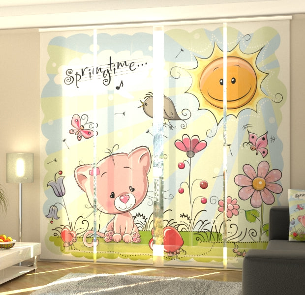 Set of 4 Panel Track Blinds - Children's Drawing