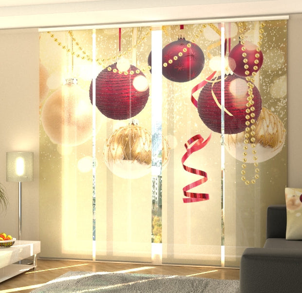Set of 4 Panel Track Blinds - Christmas Glow
