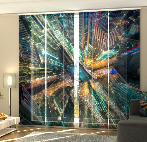 Set of 4 Panel Track Blinds - City of Art