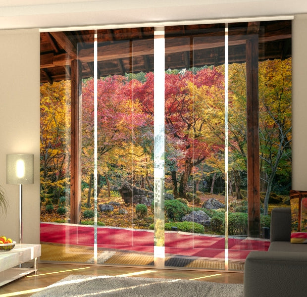 Set of 4 Panel Track Blinds - Colorful Japanese Maples