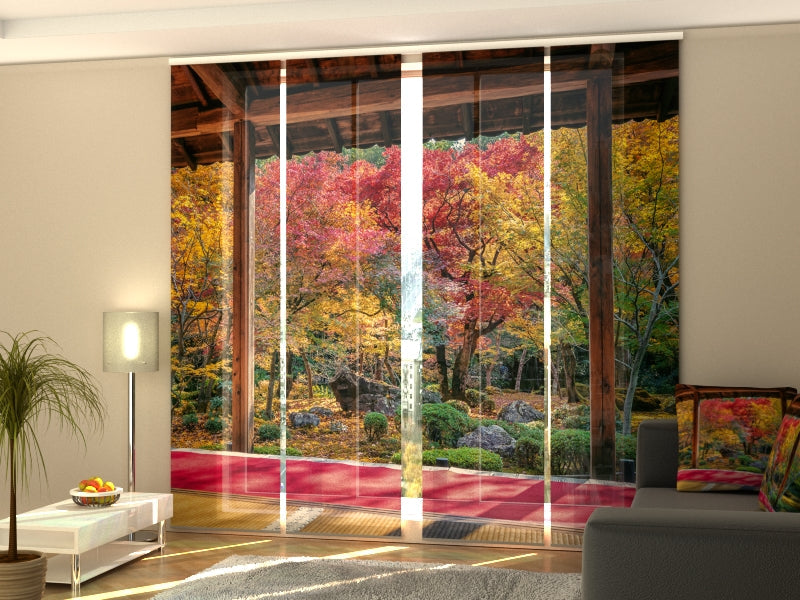 Set of 4 Panel Track Blinds - Colorful Japanese Maples