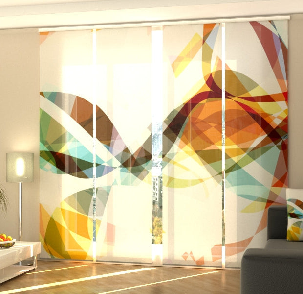 Set of 4 Panel Track Blinds - Colorful Vibrance