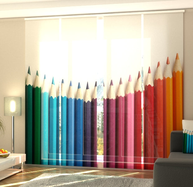 Set of 4 Panel Track Blinds - Colour Pencils