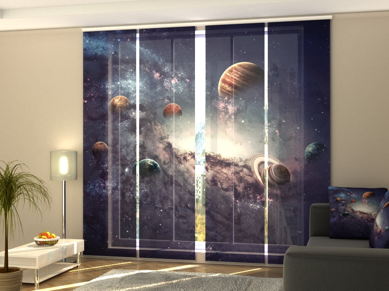 Set of 4 Panel Track Blinds - Creating Planets