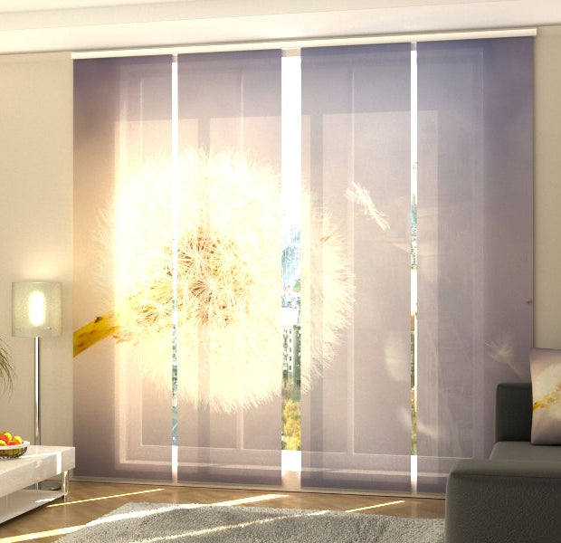 Set of 4 Panel Track Blinds - Dreaming Dandelion