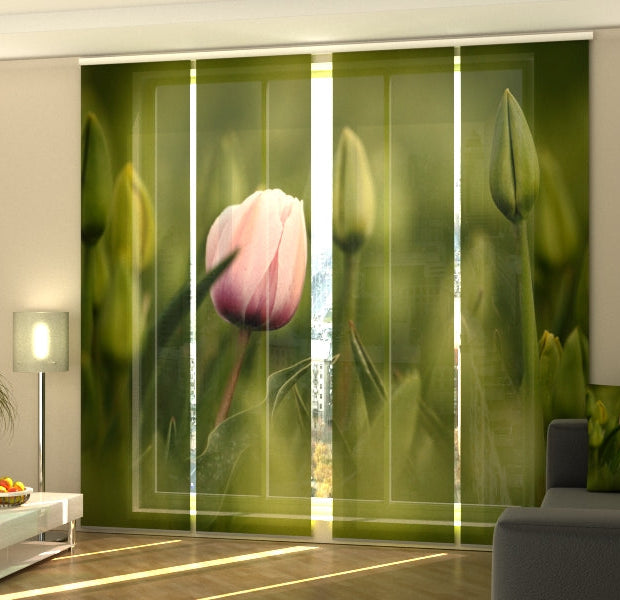 Set of 4 Panel Track Blinds - First Pink Tulip