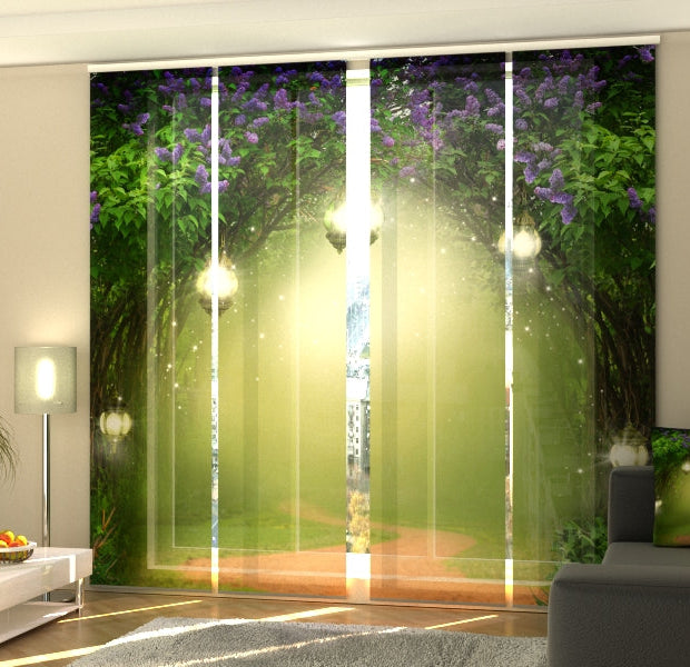 Set of 4 Panel Track Blinds - Magic Lilac Forest