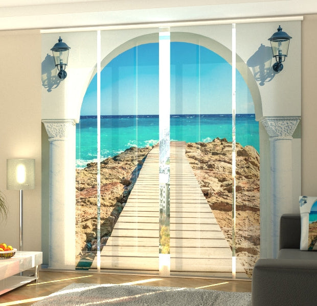 Set of 4 Panel Track Blinds - Arch to the Sea
