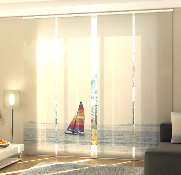 Set of 4 Panel Track Blinds - Boat near Venice