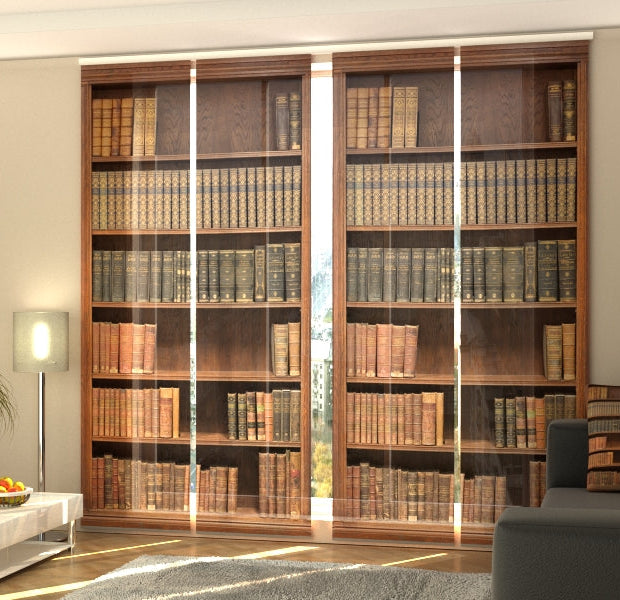 Set of 4 Panel Track Blinds - Bookcase
