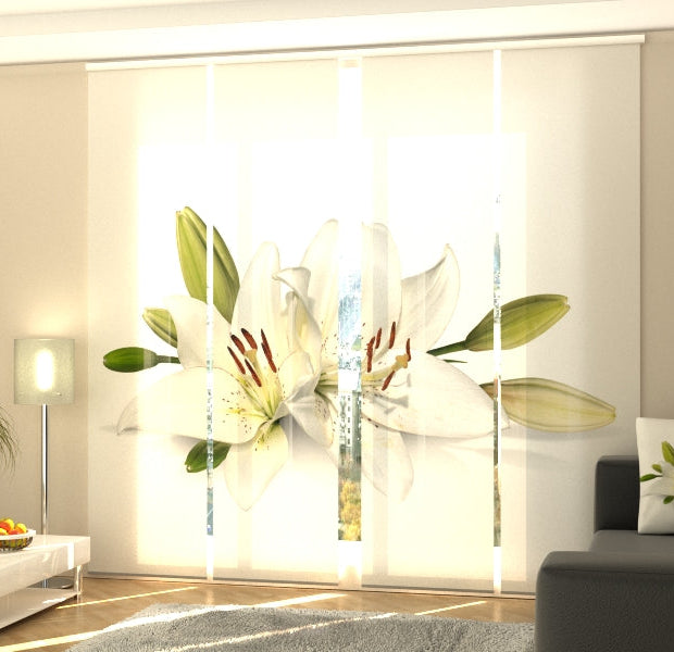 Set of 4 Panel Track Blinds - Crystal Lily