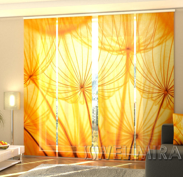 Set of 4 Panel Track Blinds - Golden Dandelion
